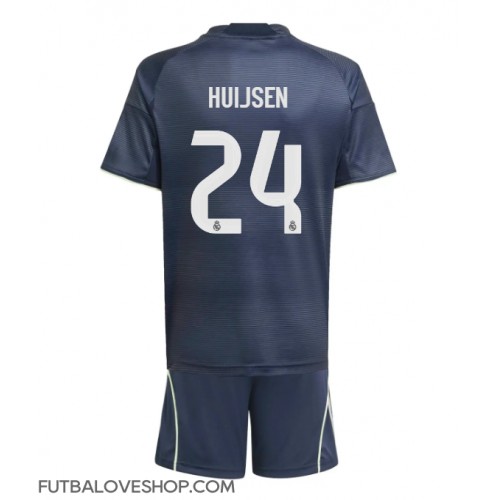 Dres Real Madrid Dean Huijsen #24 Preč pre deti 2025-26 Krátky Rukáv (+ trenírky)